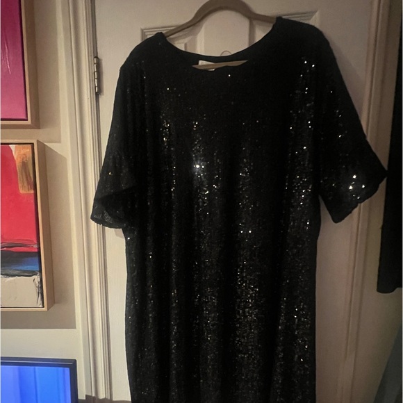 3X Addition Elle Black Sequined Dress - NWT - Picture 4 of 5